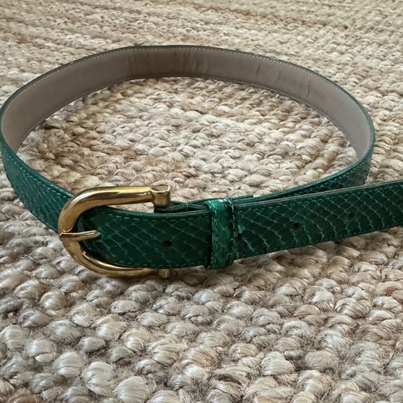 Vintage Green Genuine Snakeskin Belt - Picture 9 of 9